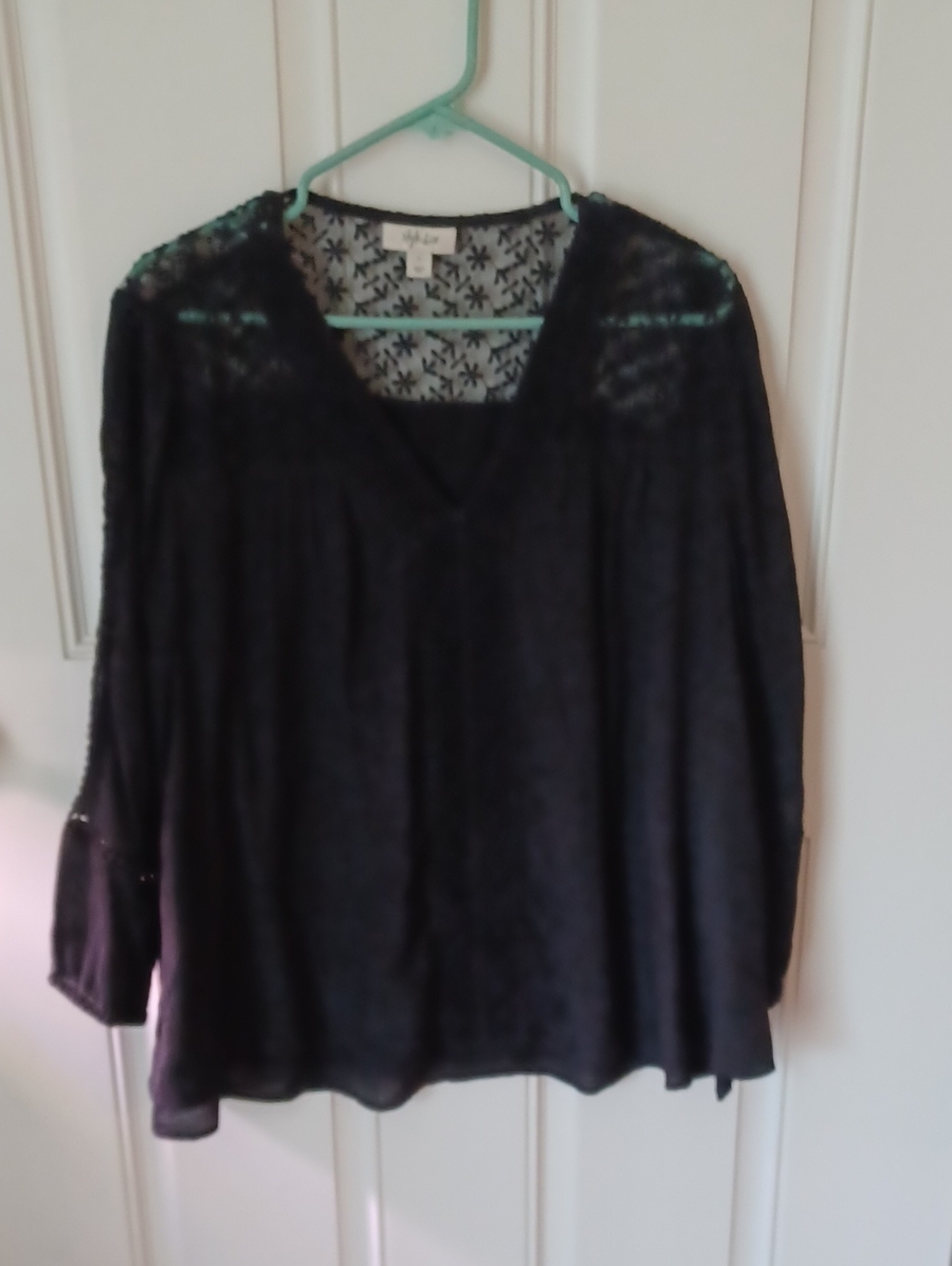Style & Co. Black Lace Yoke Tunic Top